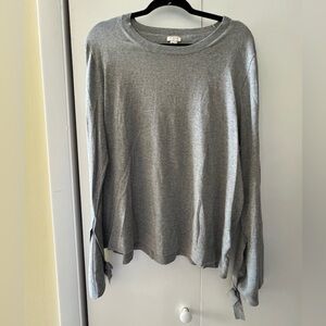 Jcrew Gray Bell Sleeve Sweater